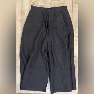 NWT Anthropology Linen Blend Culotte Pants | Size M | Wide-Leg Neutral Staple